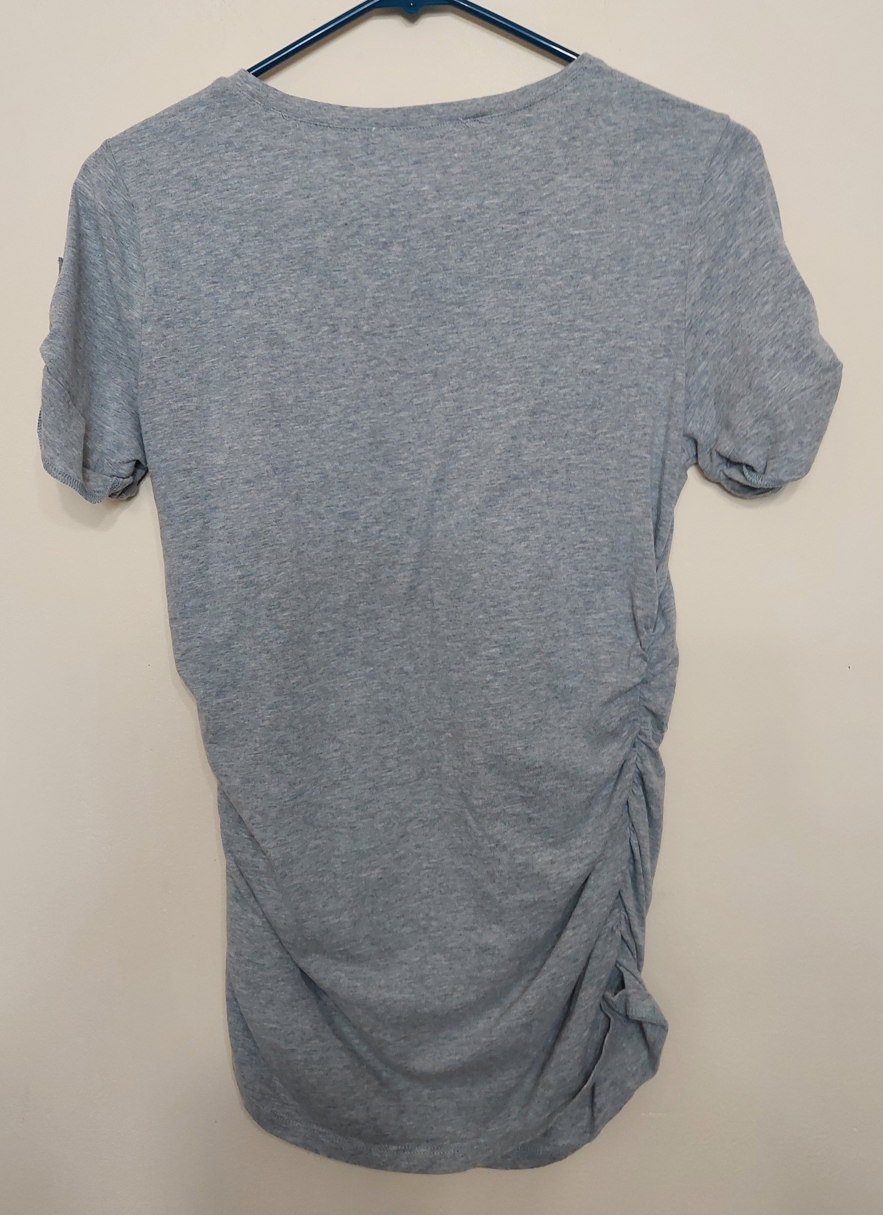 7 34 Michael Kors S Gray Ruched Side Zip Sleeve Top