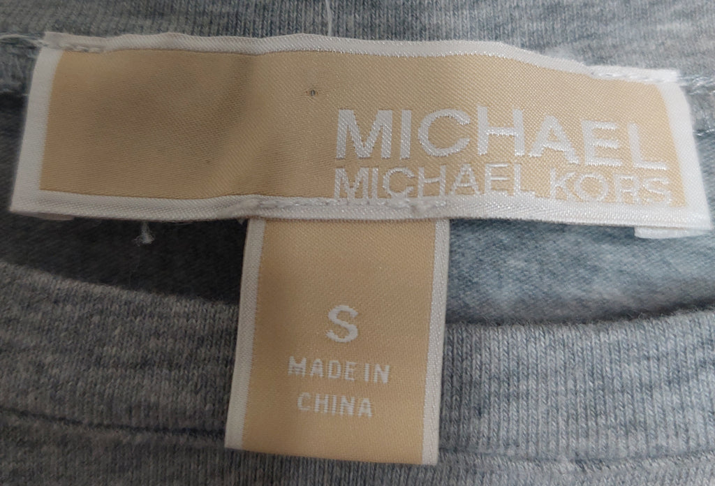 7 34 Michael Kors S Gray Ruched Side Zip Sleeve Top