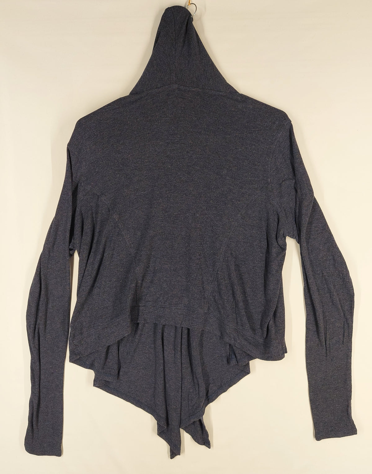 9-34 CAbi Size L Blue Draped Tie Front Cardigan Long Sleeve Lightweight Knit