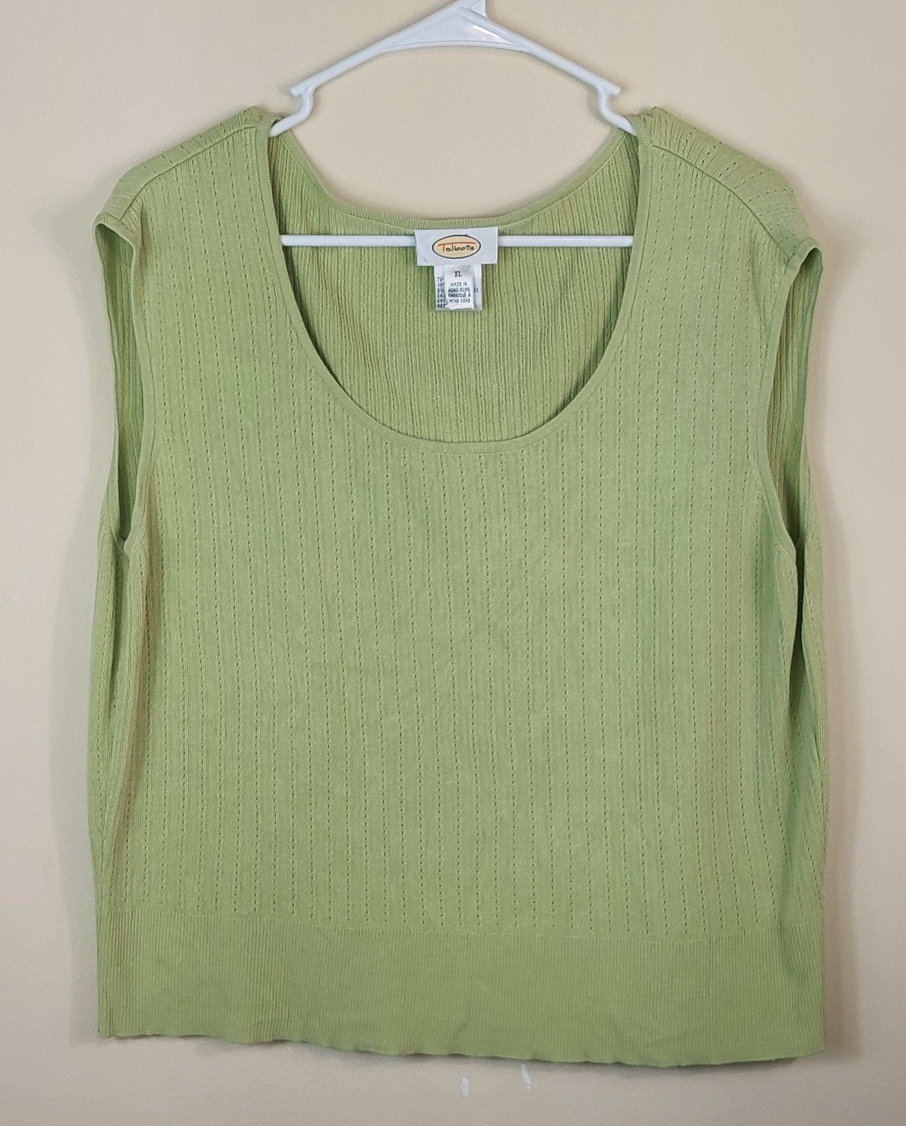2 22 Talbots Knit Tank Green Size XL