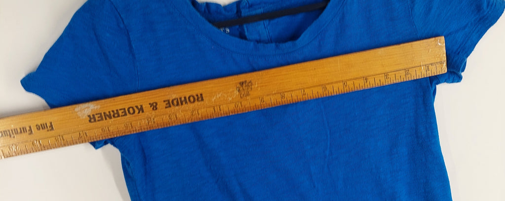 9-35 Talbots XS Blue Cotton Modal Short Sleeve Scoop Neck Tee Top