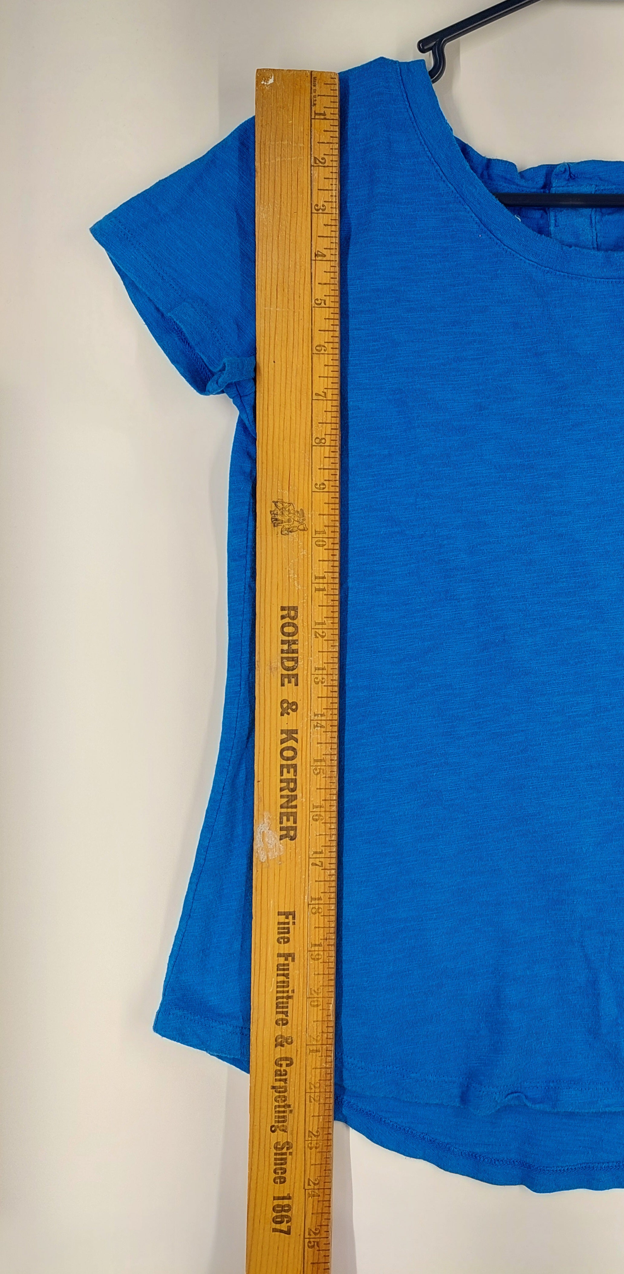 9-35 Talbots XS Blue Cotton Modal Short Sleeve Scoop Neck Tee Top