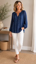 7 35 Joie L Blue Snakeskin Print Silk Blouse
