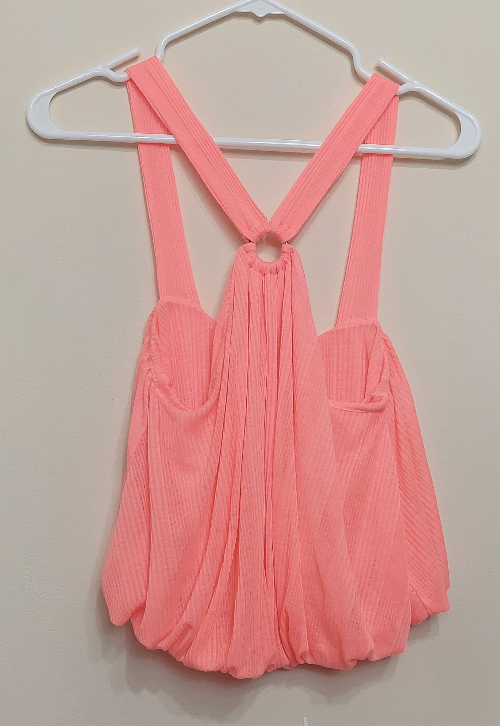 4 17 Free People S P Petite Coral Halter Tank Top