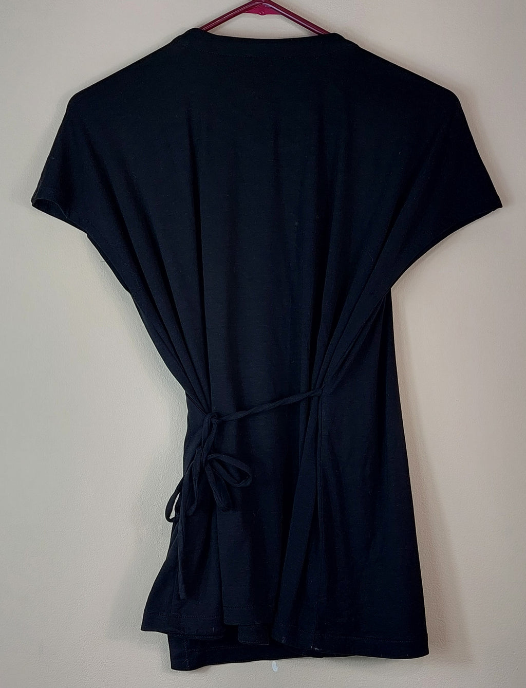 1 41 Eileen Fisher Black Wrap Short Sleeve Blouse Size M Petite