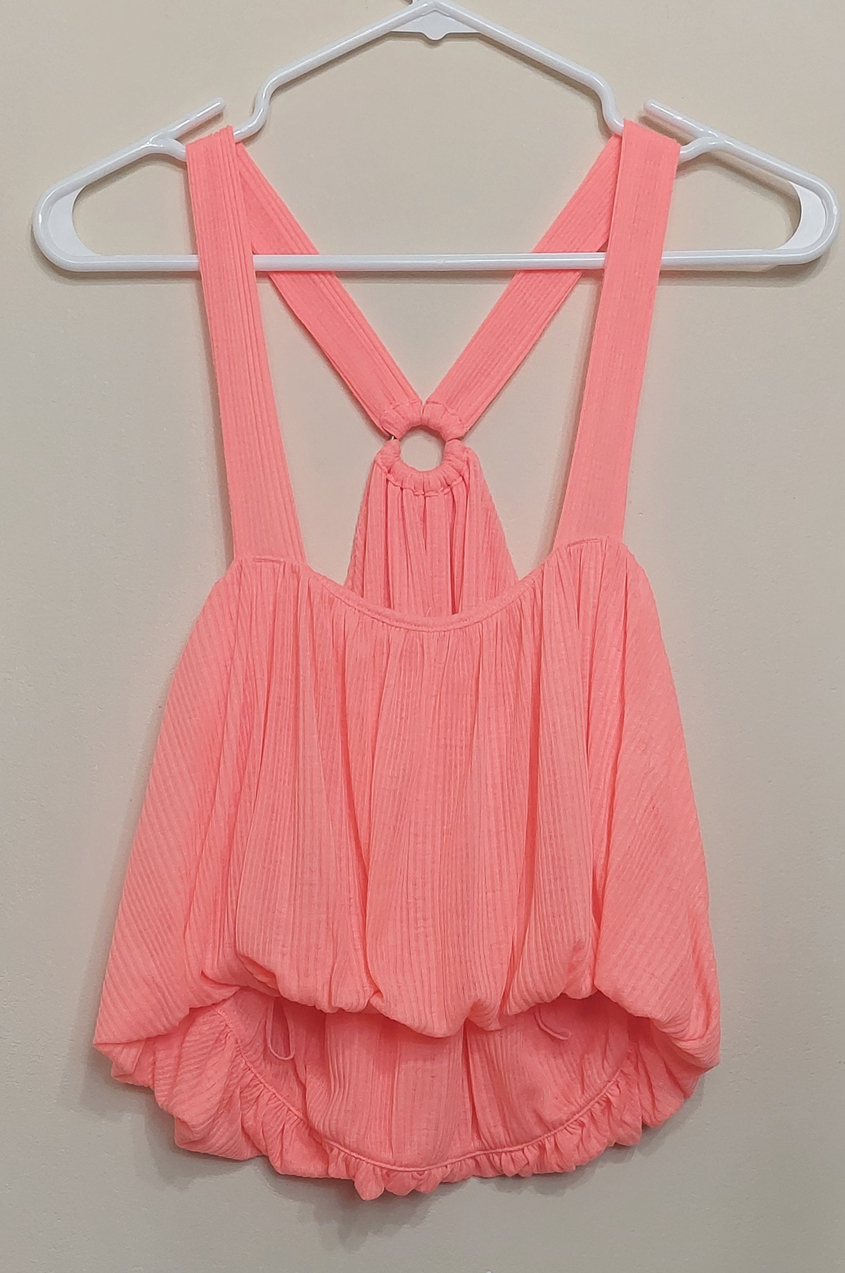 4 17 Free People S P Petite Coral Halter Tank Top