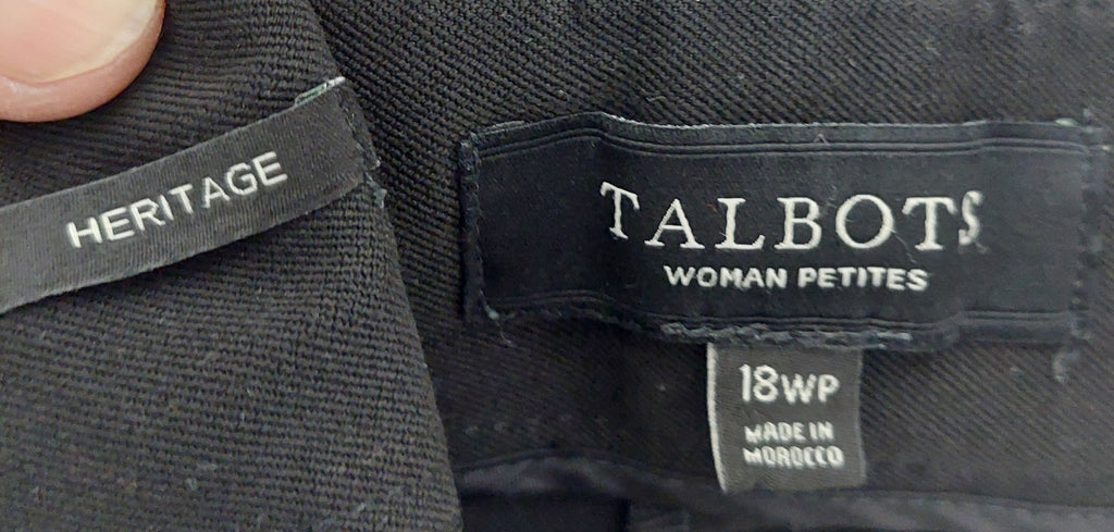 5 36 Talbots Heritage Black Straight Leg Pants 18WP