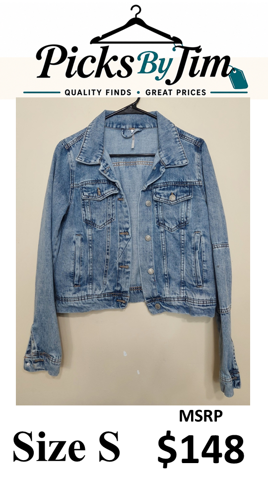 7 36 Free People Small Light Wash Denim Jacket
