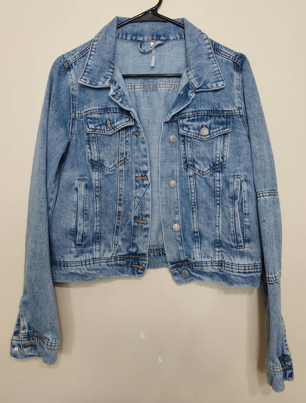 7 36 Free People Small Light Wash Denim Jacket