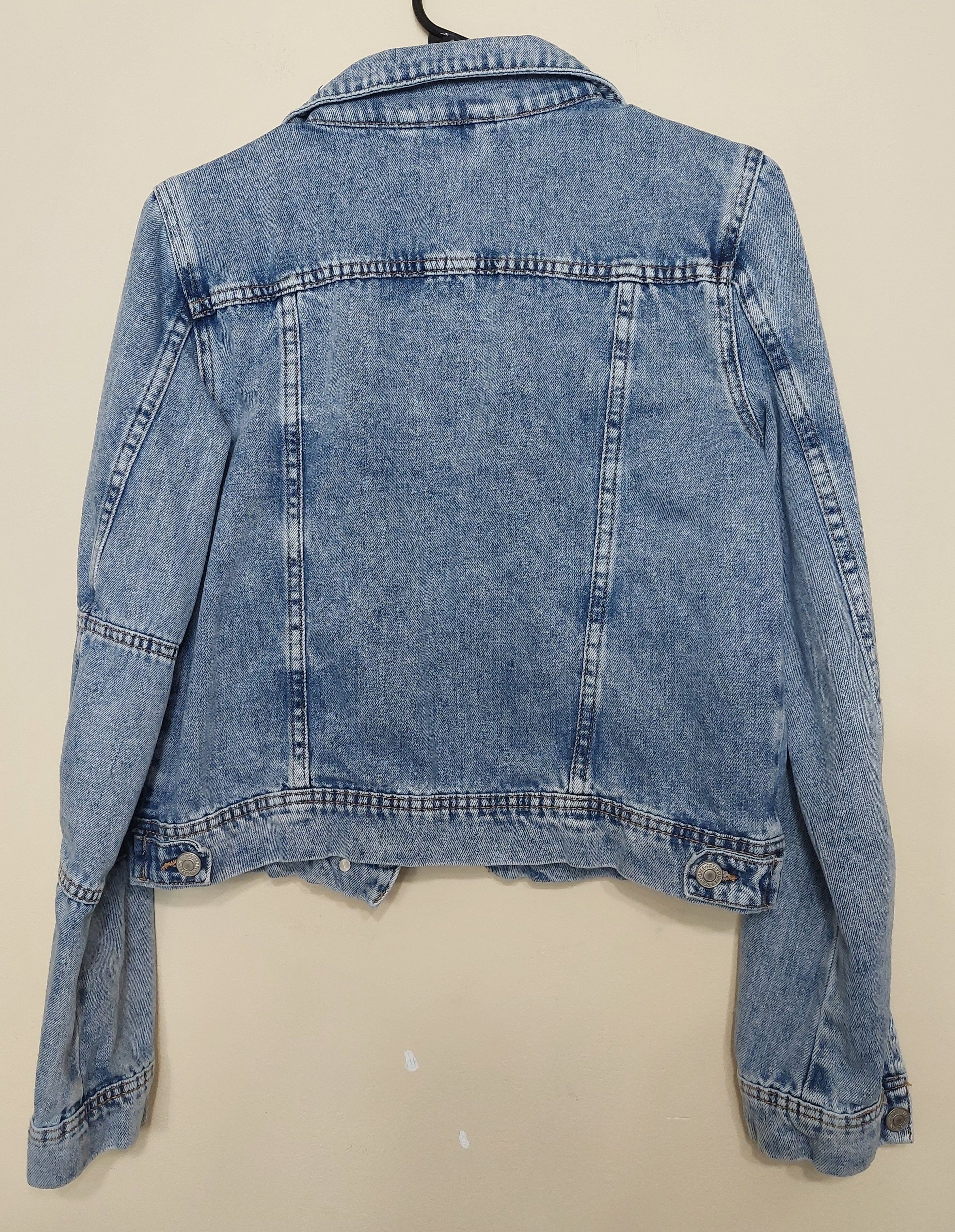 7 36 Free People Small Light Wash Denim Jacket
