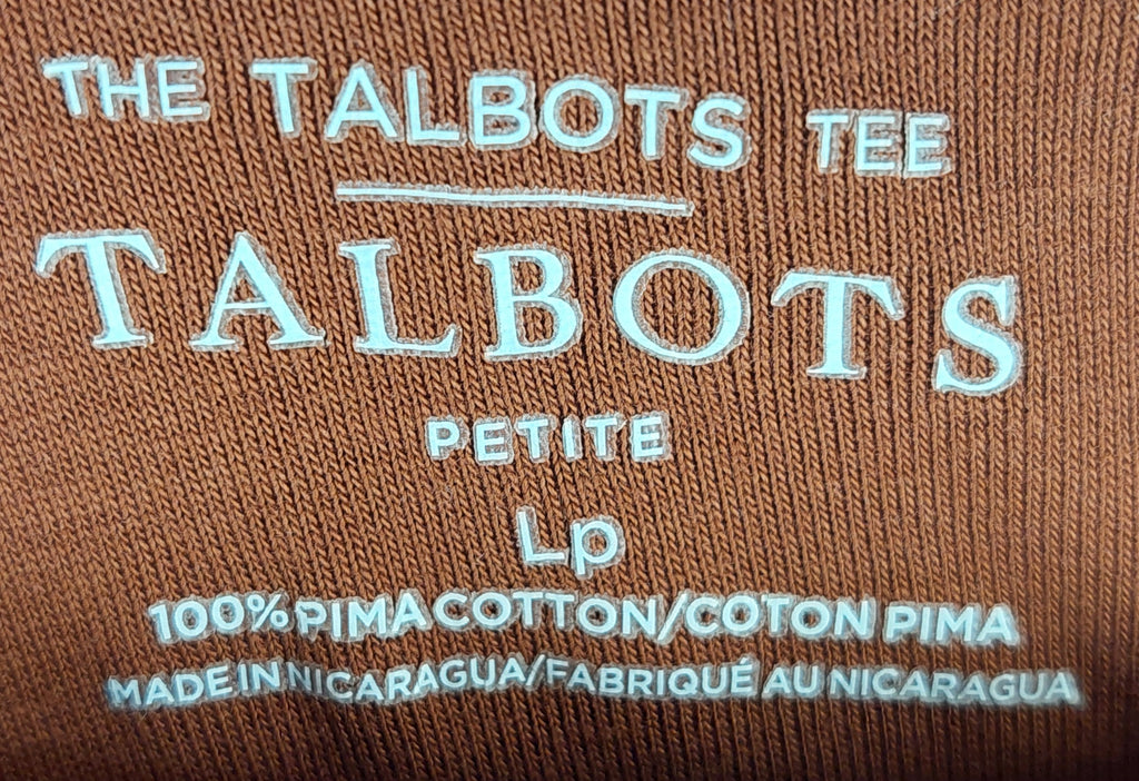 9-36 Talbots Petite LP Long Sleeve Tee Brown 100% Pima Cotton Women’s