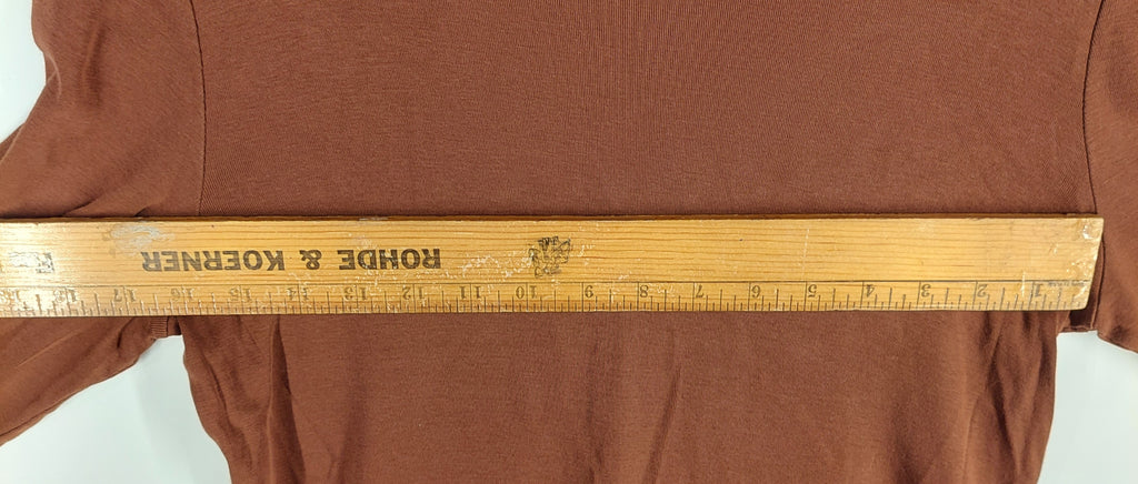 9-36 Talbots Petite LP Long Sleeve Tee Brown 100% Pima Cotton Women’s
