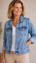 7 36 Free People Small Light Wash Denim Jacket