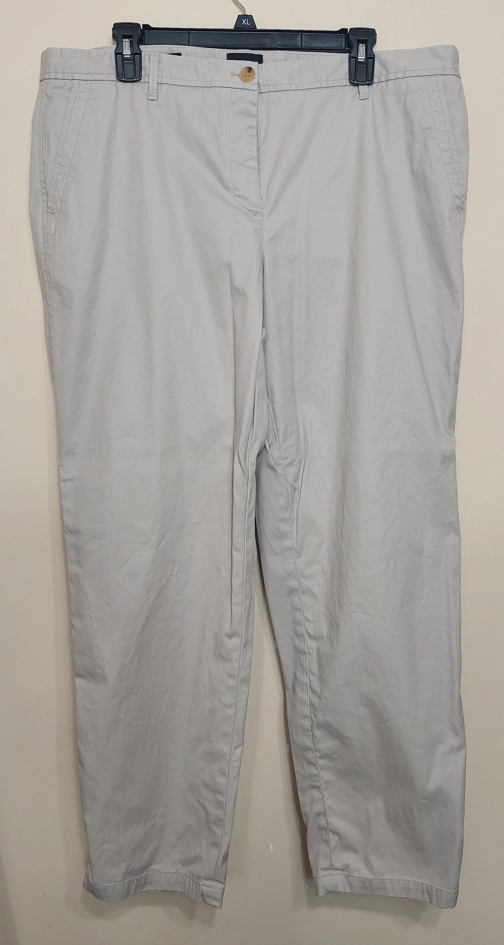 6 37 Talbots Relaxed Chino Pants Womens 16 Light Gray Straight Leg