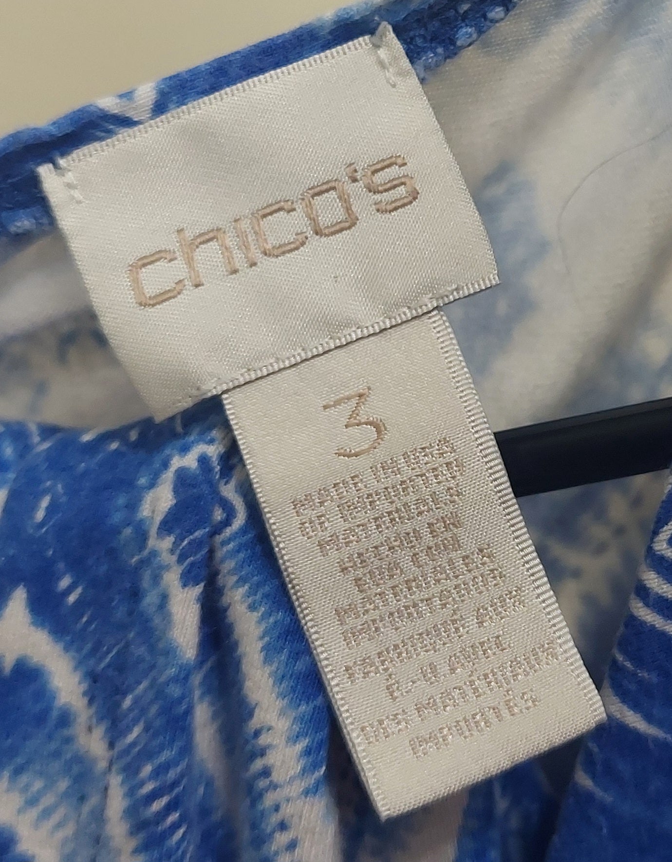 4 41 Chicos 3 Blue White Geometric Print Maxi Dress