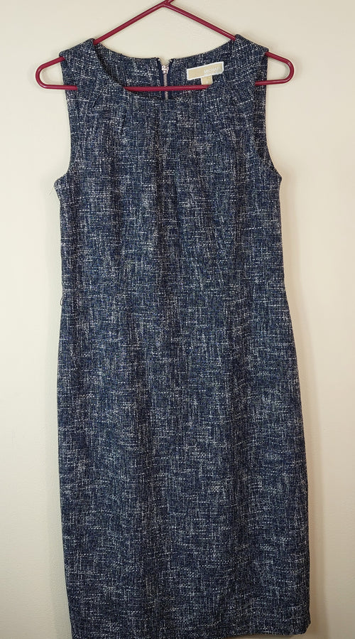 1 43 Michael Kor Speckled Charcoal & White Sleeveless Dress Size 6