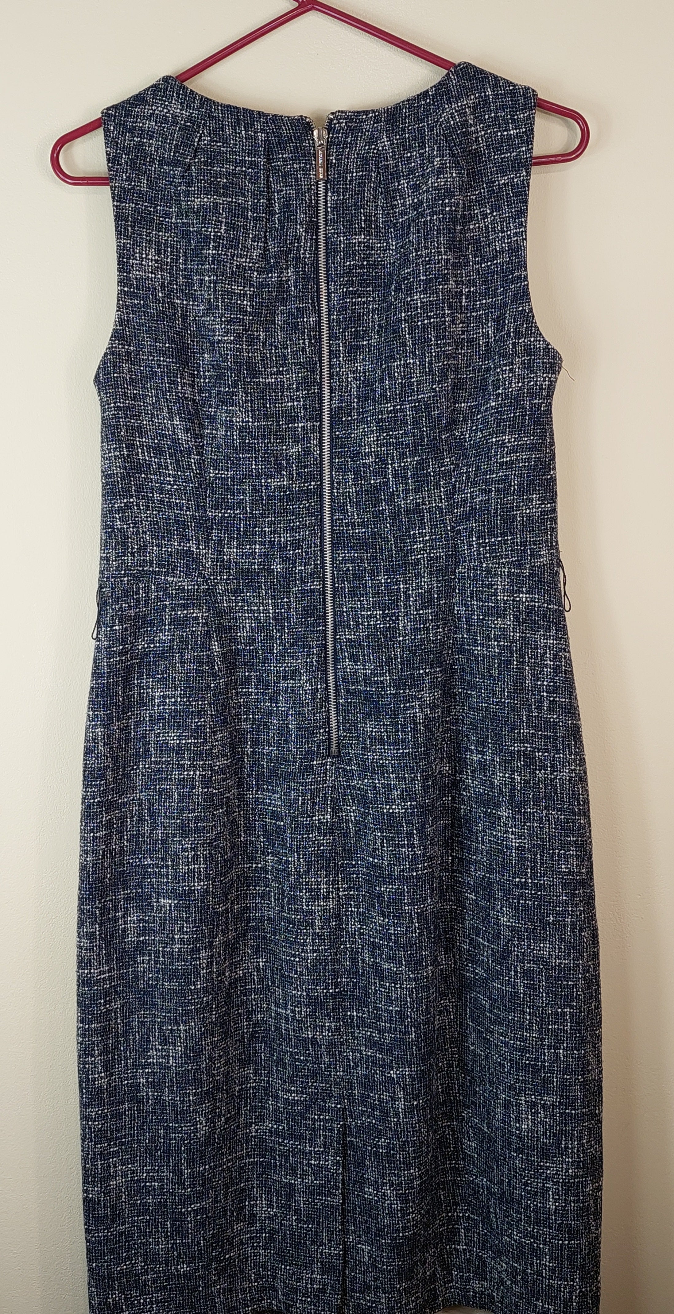 1 43 Michael Kor Speckled Charcoal & White Sleeveless Dress Size 6