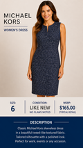 1 43 Michael Kor Speckled Charcoal & White Sleeveless Dress Size 6