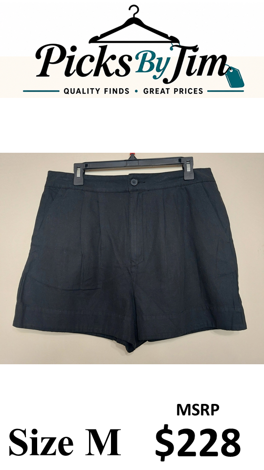 7 38 Joie Medium Black Linen Blend Shorts