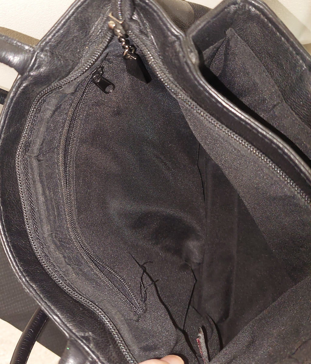 5 39 Pelle Studio Black Leather Shoulder Tote Bag