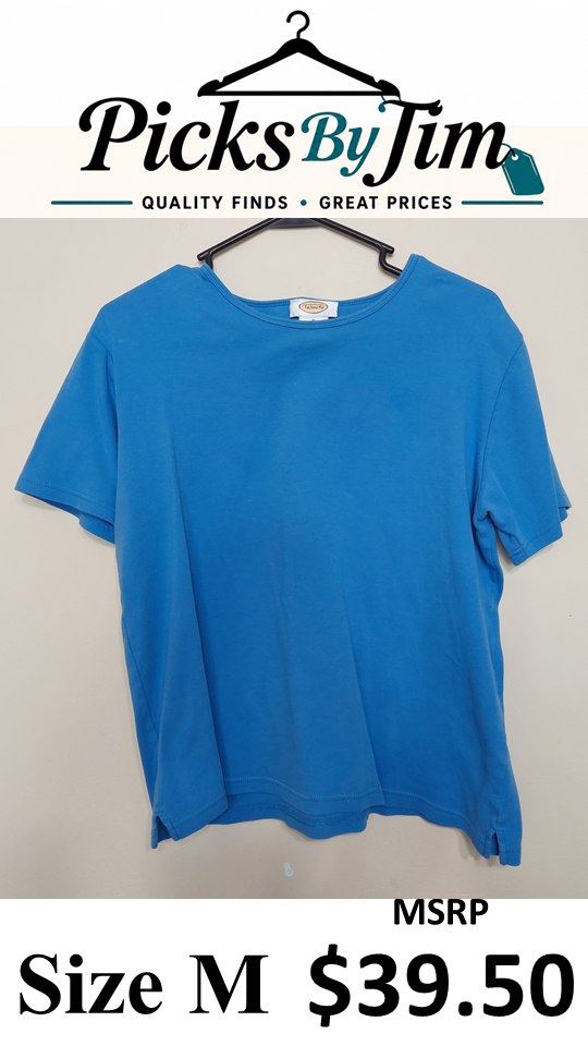 7 39 Talbots Medium Blue Short Sleeve Tee