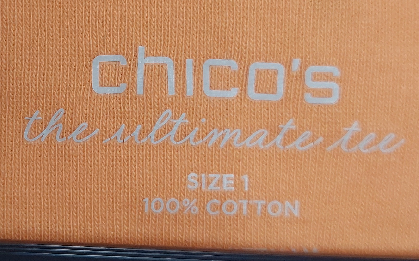 8 03 Chico's Ultimate Tee Orange V Neck Short Sleeve Top Women's Size 1 Medium