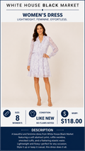 2 43 White House Black Market Dress Abstract print lavender Size 8