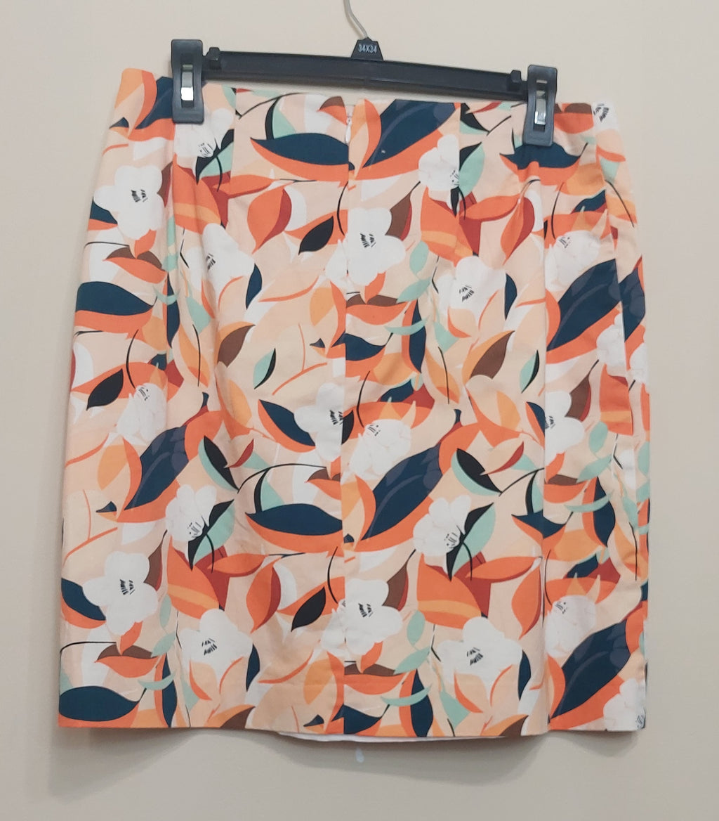 4 35 Ann Taylor Factory 10P Floral Skirt Multi Color