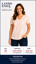 1 04 Lands' End Petite Medium Peach Blouse
