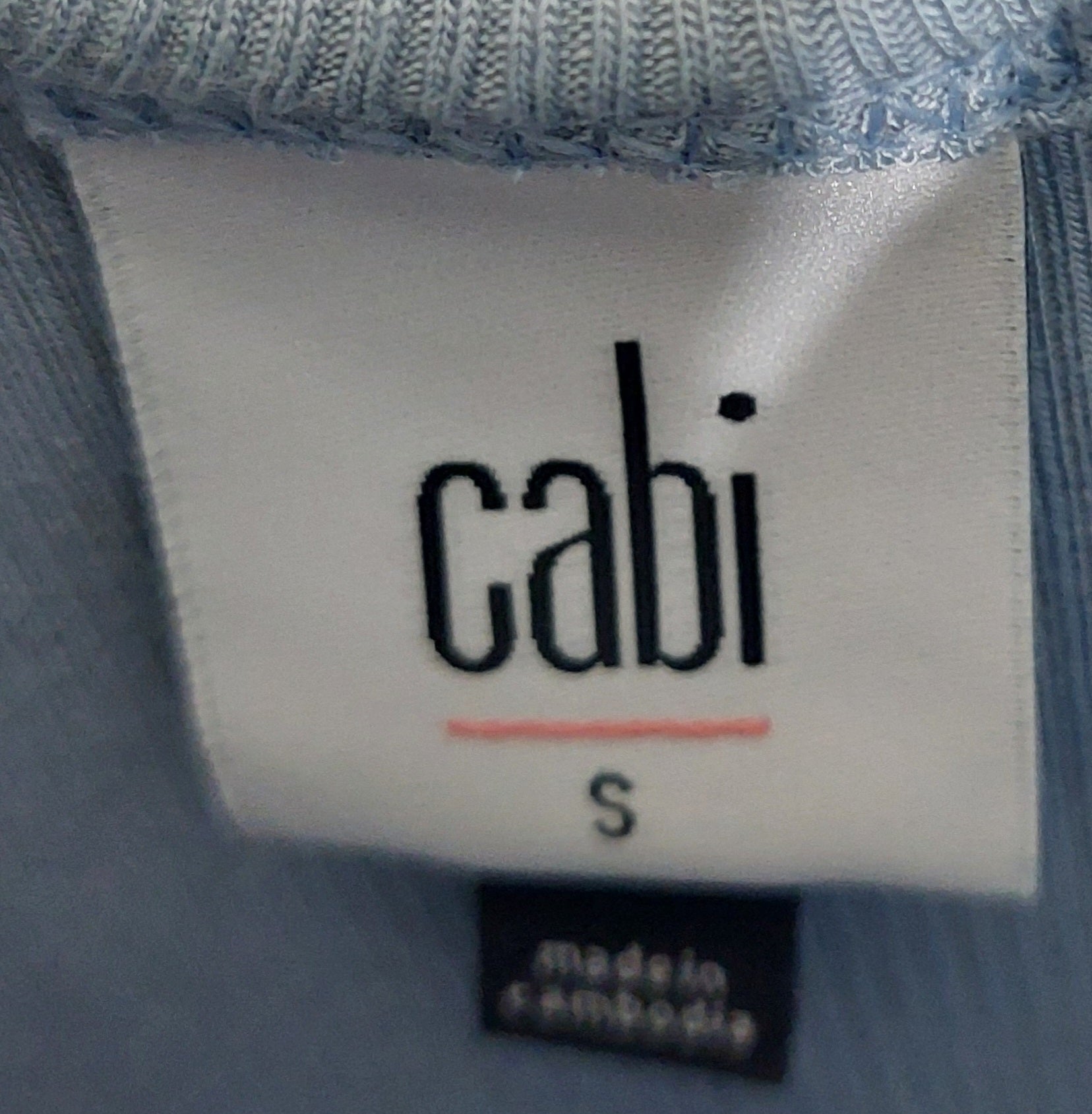 7 40 Cabi Small Blue Ribbed V Neck Tank Top