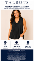 2 15 Talbots Sleeveless Top Black Size 18w