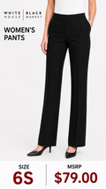3 37 White House Black Market 6S Dress Pants Black Straight Leg Career Pants Classic Wardrobe Staple