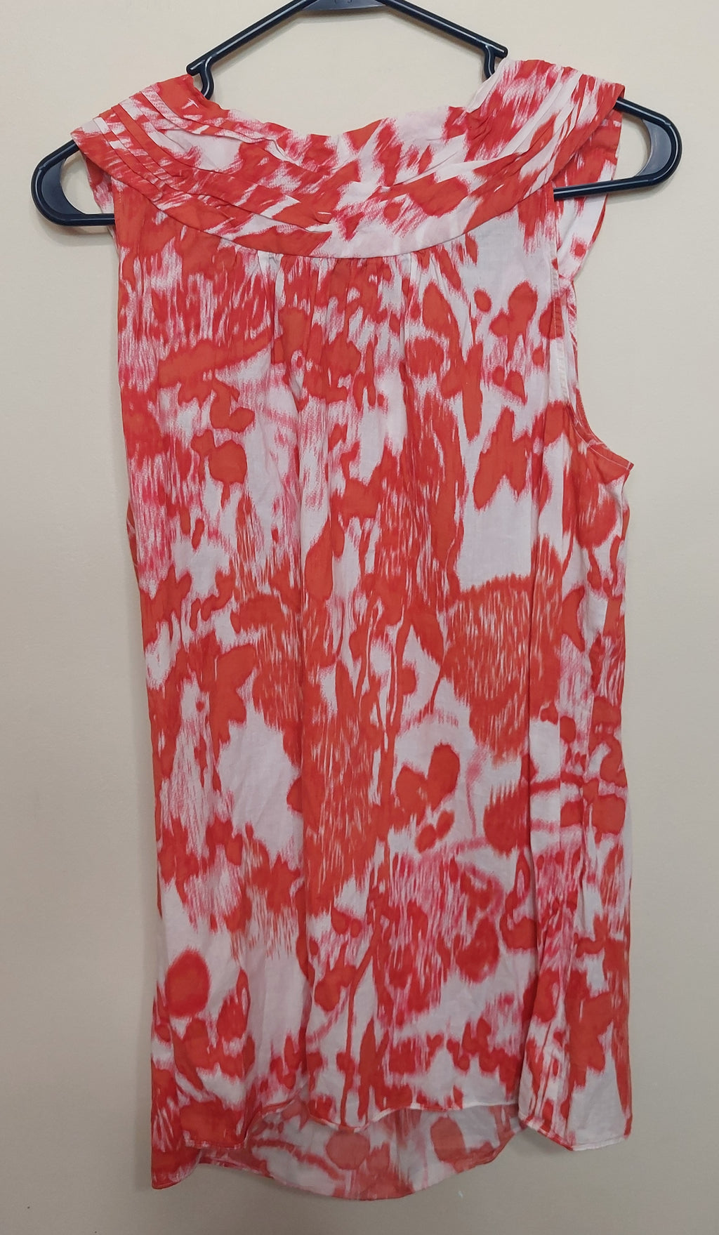 5 41 cabi Coral White Abstract Print Sleeveless Top L Est