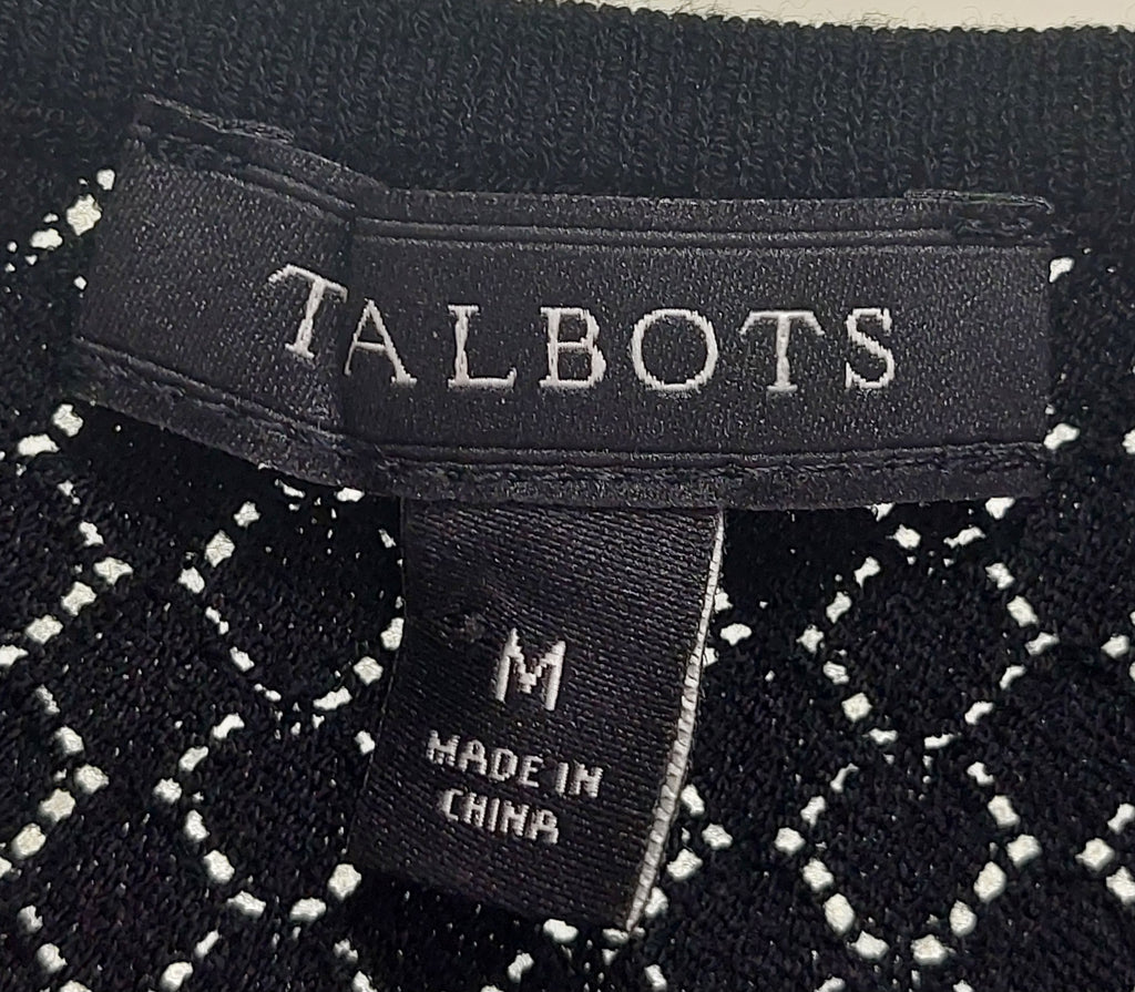 2 09 Talbots Sleeveless top Black see through design Size Medium