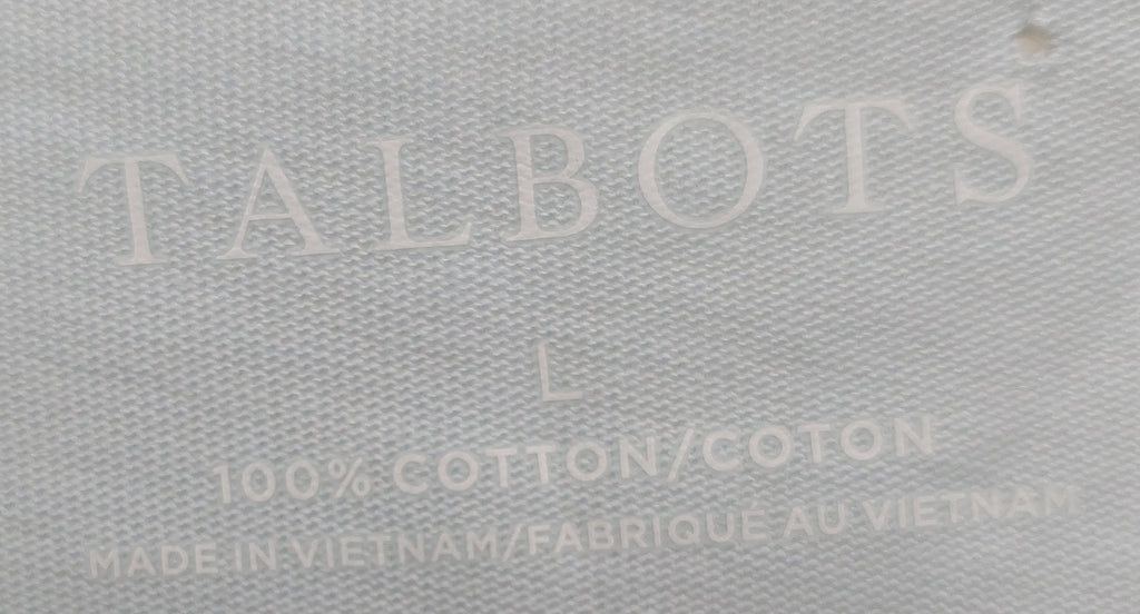 4 11 Talbots Large Light Blue Cotton Top Eyelet Trim Short Sleeve