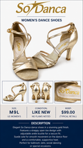 1 47 So Danca Dance Shoes Gold Finish Size M9L