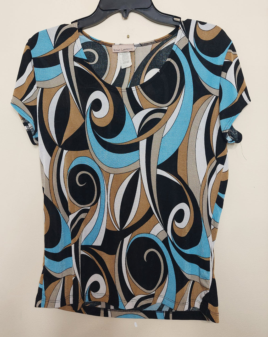 7 41 Susan Lawrence Large Retro Swirl Print Top