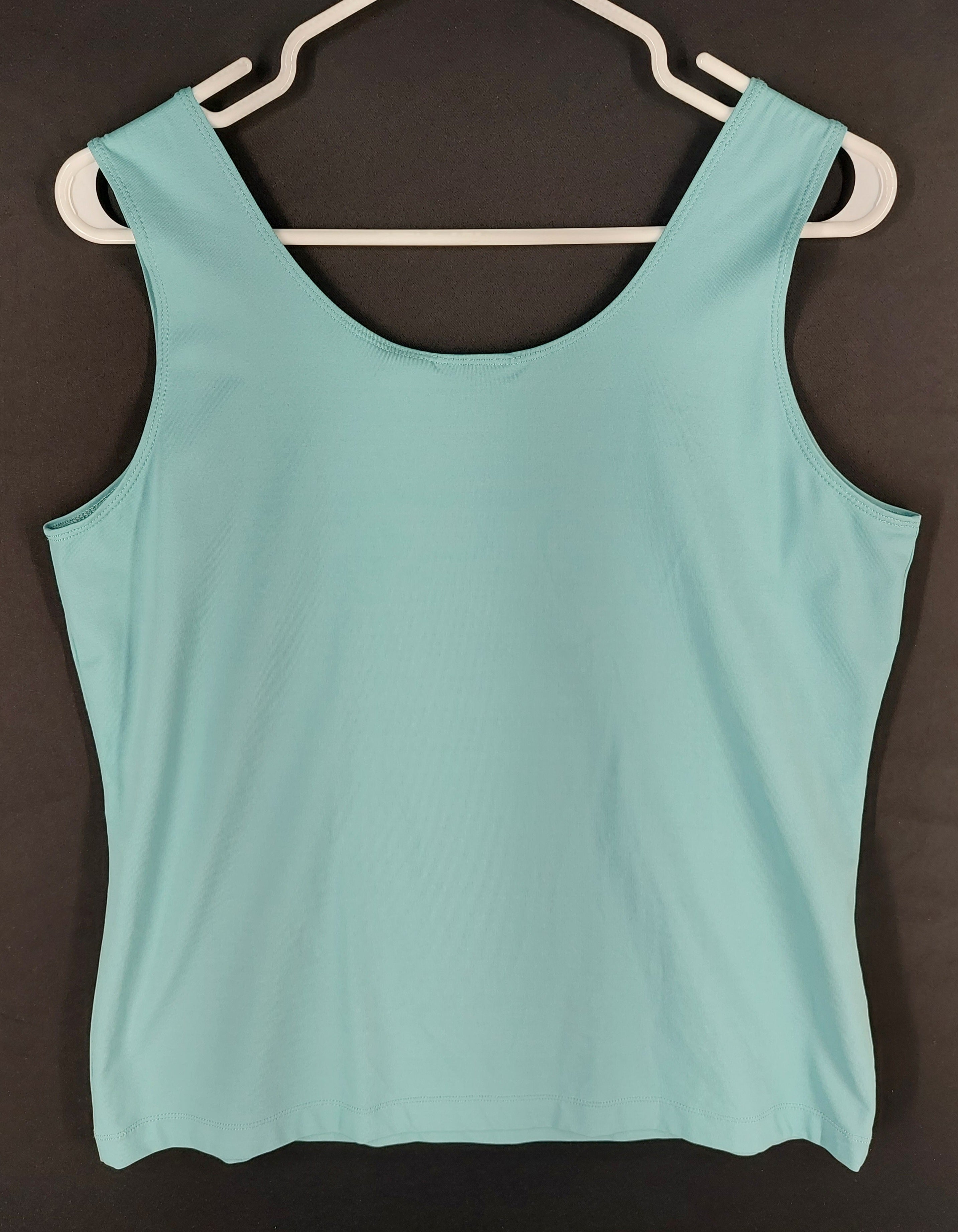 9-41 Chico's Small Turquoise Blue Sleeveless Scoop Neck Stretch Tank Top