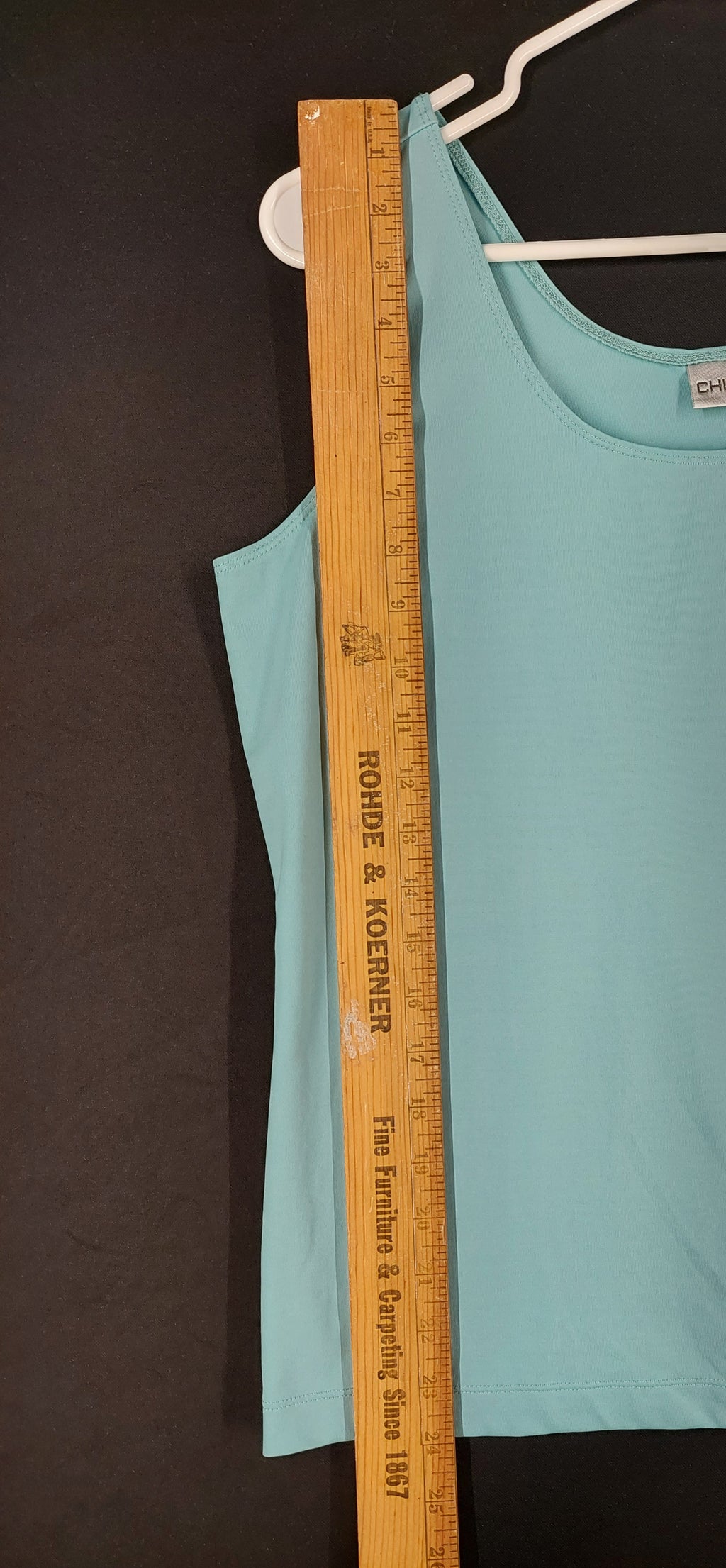 9-41 Chico's Small Turquoise Blue Sleeveless Scoop Neck Stretch Tank Top
