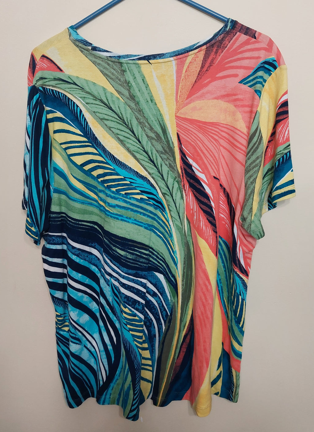 5 42 By Chicos Tropical Print Cotton Top Size 4