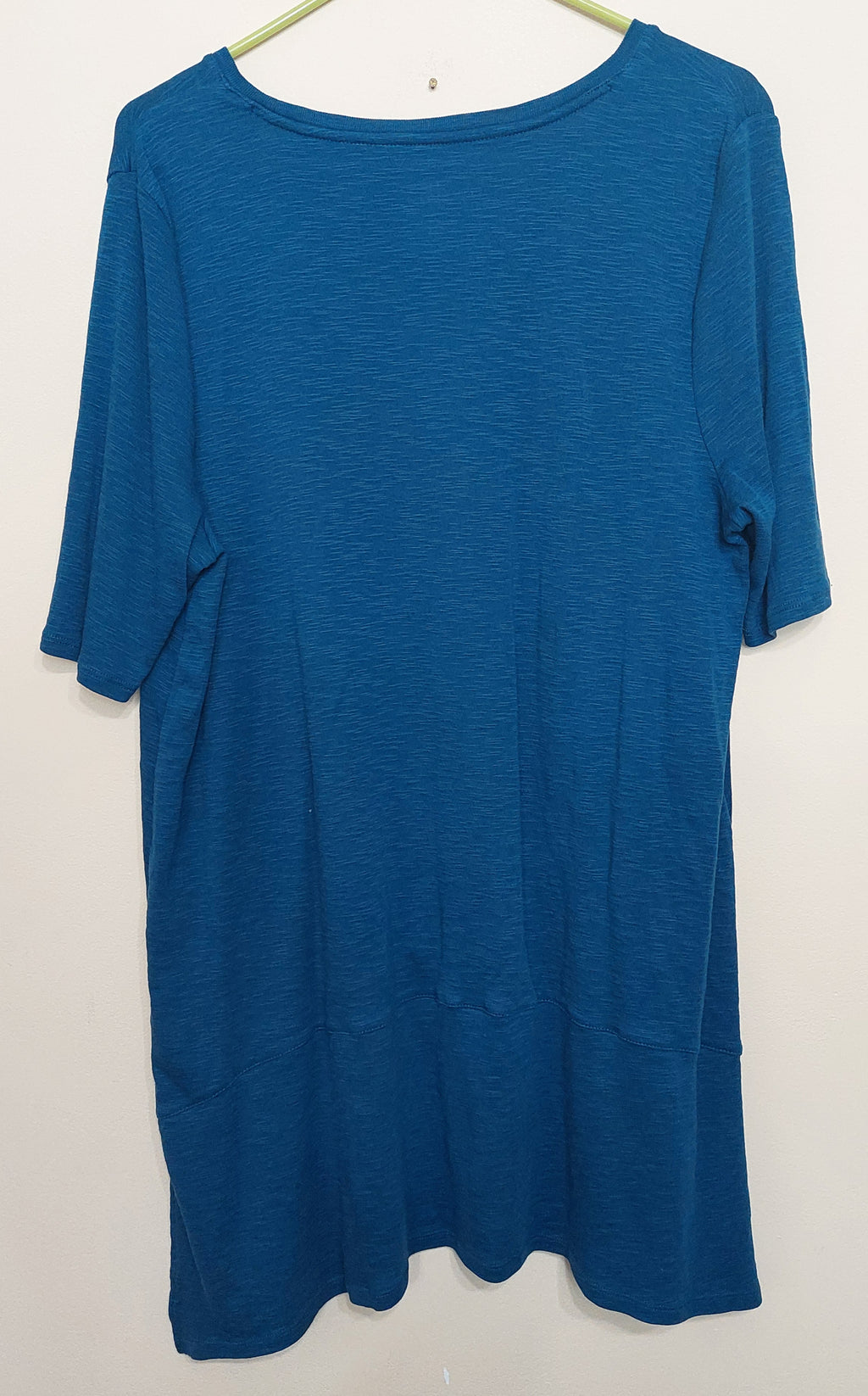 6 42 J Jill Pima Cotton Tunic Top XL Tall Blue 3 4 Sleeve Side Slits