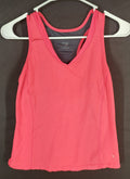 8-42 Danskin Now Size M Coral Racerback Athletic Tank Built In Bra Mesh Back