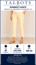 2 42 Talbots Pants Light Yellow or Beige Size 8P