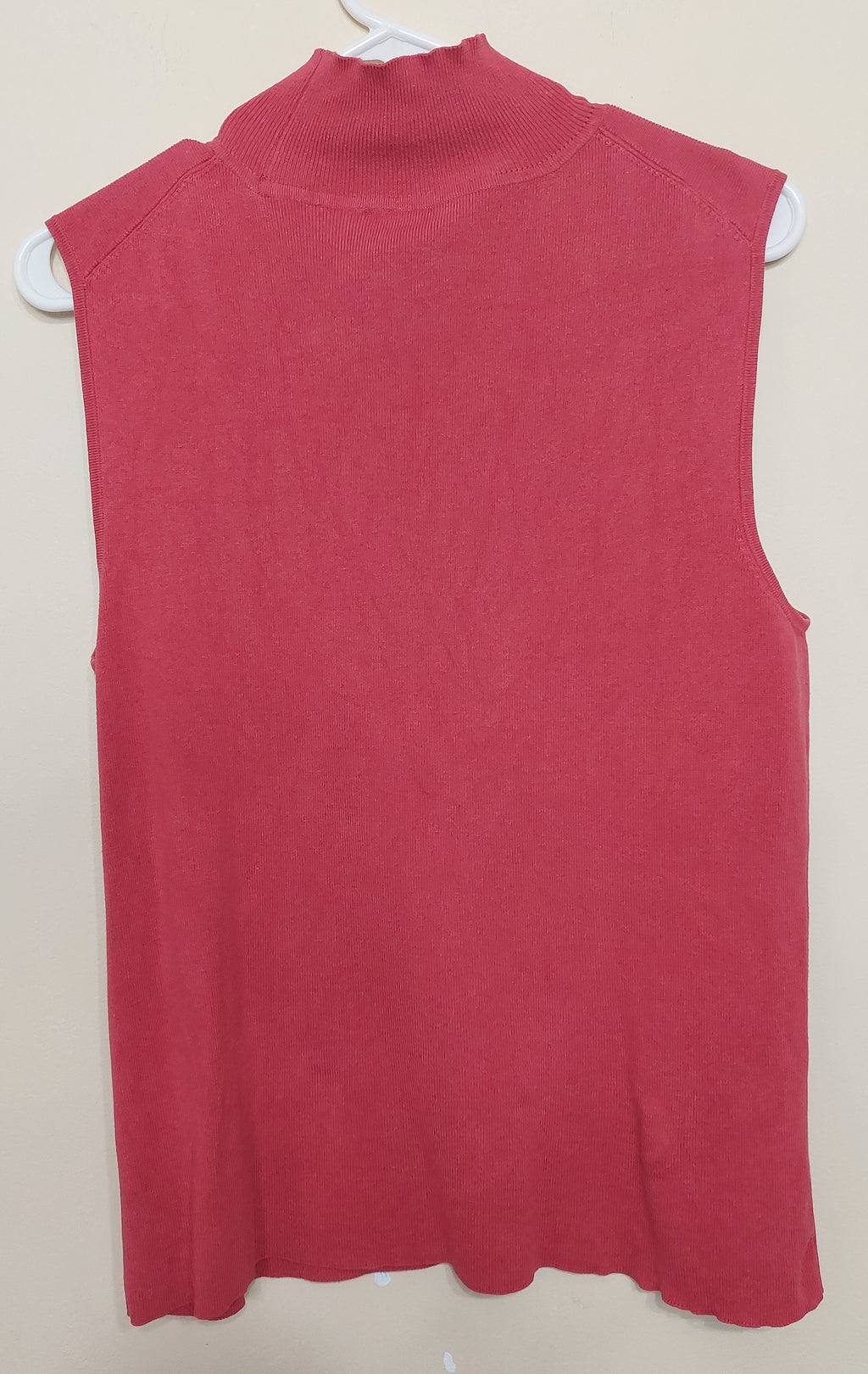 6 43 Chicos Sleeveless Mock Neck Silk Blend Sweater Size 2 Pink Coral