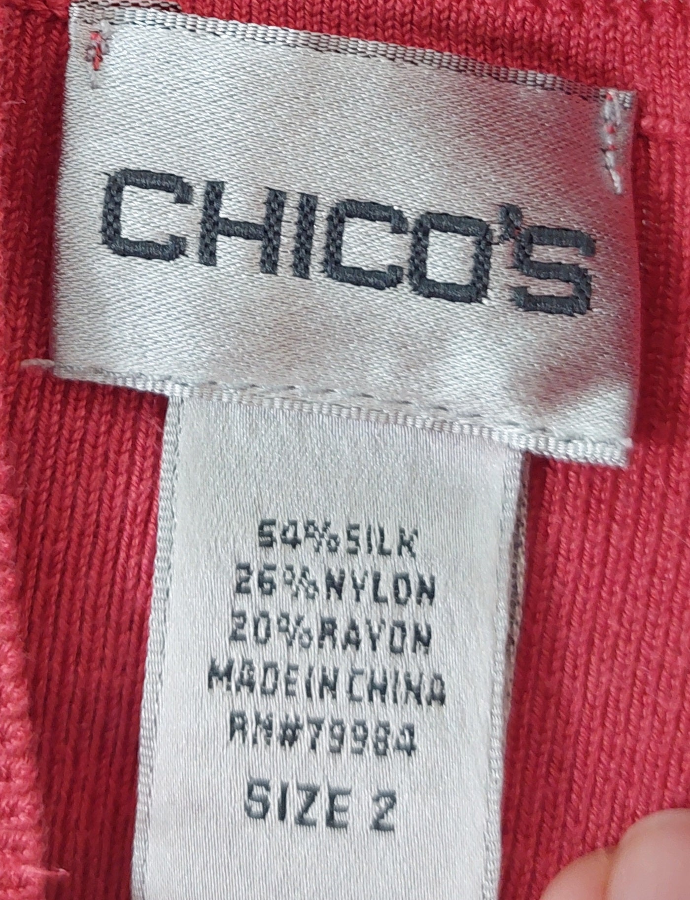 6 43 Chicos Sleeveless Mock Neck Silk Blend Sweater Size 2 Pink Coral