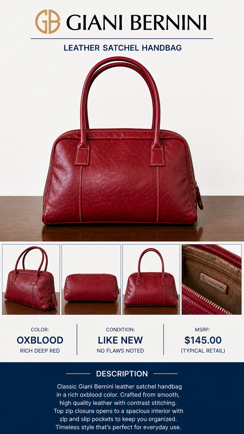 1 49 Giani Bernini Ox Blood Leather Purse