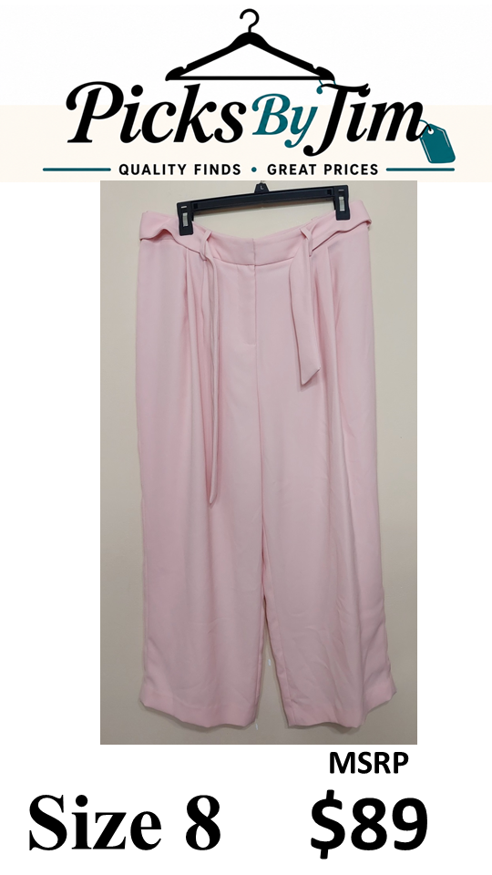 7 43 Vince Camuto Size 8 Pink Wide Leg Tie Waist Pants