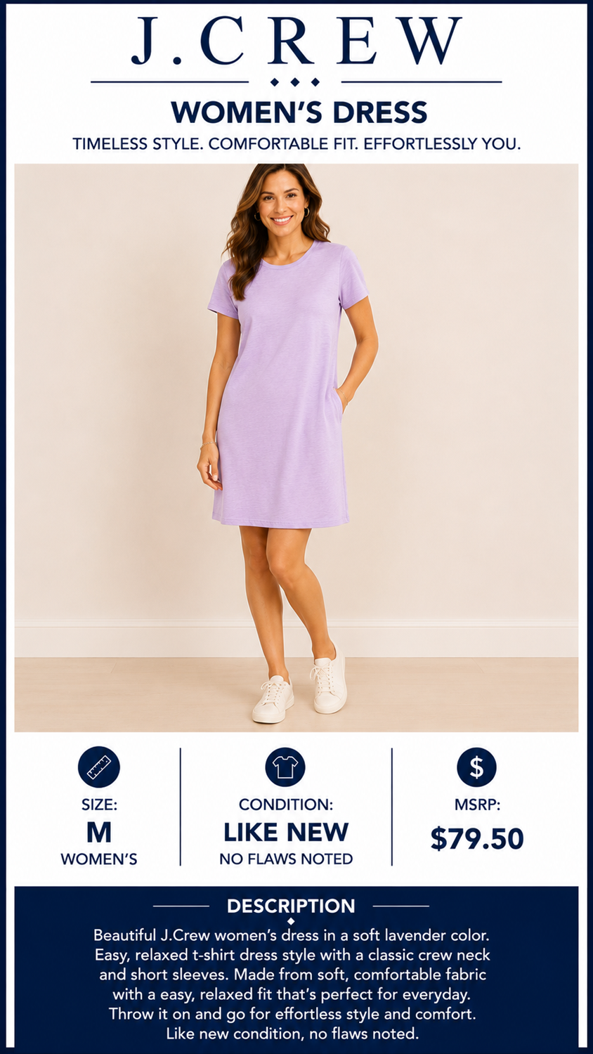2 27 J. Crew Dress Soft Lavender Size Medium