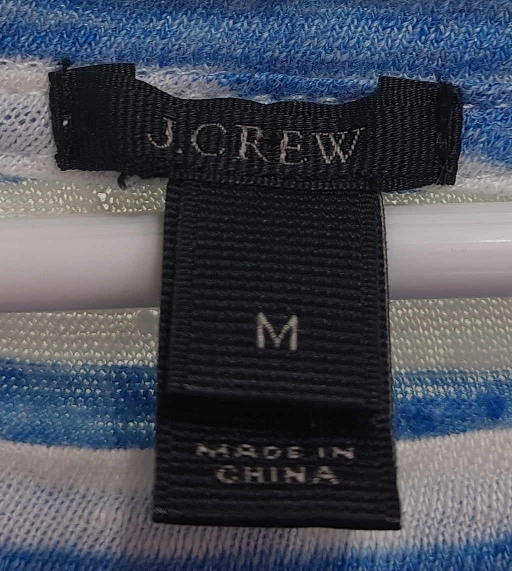 2 05 J. Crew Tee Criscrossed striped pattern Blue white Size Medium