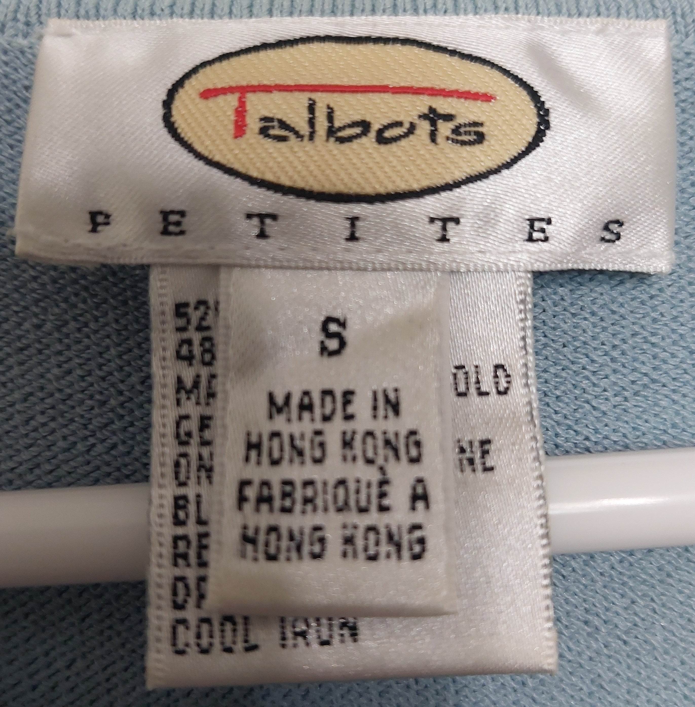 6 45 Talbots Petites Size S Light Blue Knit Sweater Top